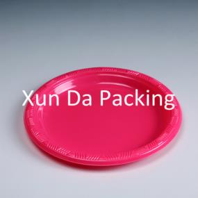 Colorful round disposable plastic plate