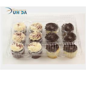 Clear Plastic Cupcake Boxes With Hinged Lid SGS/FDA Approval